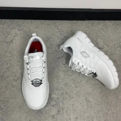 Hvid Skechers work med memory foam