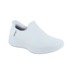 Hvid skind slip-in sko fra Skechers