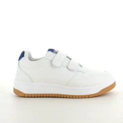 Hvid sko med velcroremme og ekstra stødabsorbering i hælen