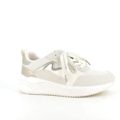 Hvid sommersko med sølv effekter