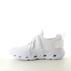 Hvide slip-on sko med strikoverdel