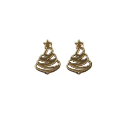 Juletræer øreringe i guldtone