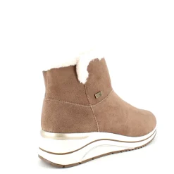 Kort brun Remontestøvle med uldfoer og god bredde