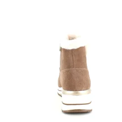 Kort brun Remontestøvle med uldfoer og god bredde