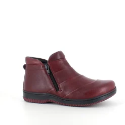 Kort støvle i bordeaux skind fra Green Comfort