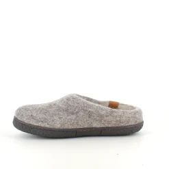 Lav Green Comfort uld hjemmesko med rågummisål og Støt Brysterne logo