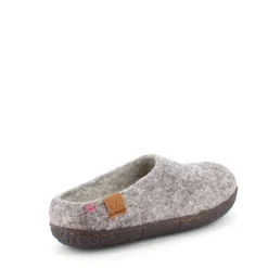 Lav lys grå hjemmesko i uld med skridhæmmende såler fra Green Comfort