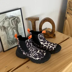 Leopard Woden gummistøvle med svangstøtte