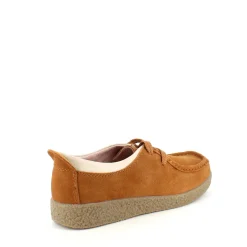 Lys brun ruskindssko med rågummisål