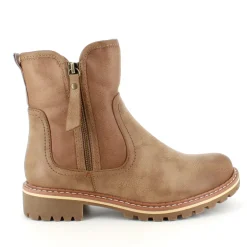 Lysbrun vinterstøvle med foer og smarte detaljer