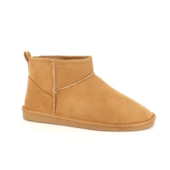 Lysebrun bamsestøvle med blødt foer og kort skaft