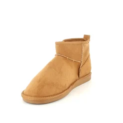 Lysebrun bamsestøvle med blødt foer og kort skaft