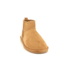 Lysebrun bamsestøvle med blødt foer og kort skaft