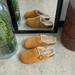 Lysebrun Slip on hjemmesko