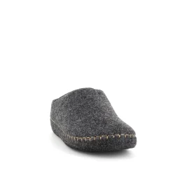 Mørk grå filt sutsko med skridhæmmende sål