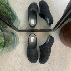 Mørkegrå filthjemmesko - som giver dig komfort og varme