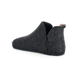Mørkgrå filtet hjemmesko med højt skaft