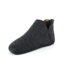 Mørkgrå filtet hjemmesko med højt skaft