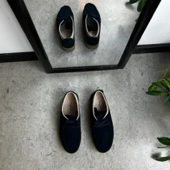 Navy ruskindssko med rågummisål