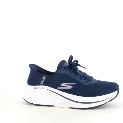 Navy Slip-ins fra Skechers med snørre og Max Cushion bund