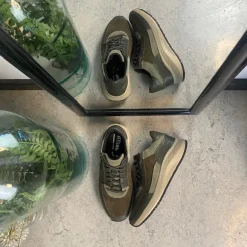 Olivengrøn Green Comfort sko med dobbelt lukning