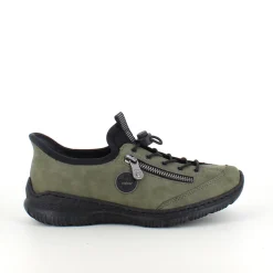 Olivengrøn Rieker slip-on sneakers