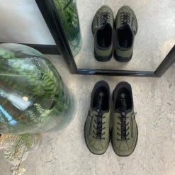 Olivengrøn Rieker slip-on sneakers