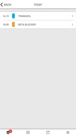 Pilleæske med huske app til telefonen.