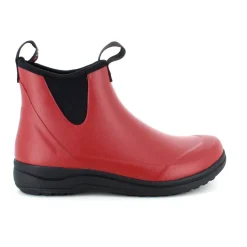 Rød luksus gummistøvle med svangstøtte fra Green Comfort
