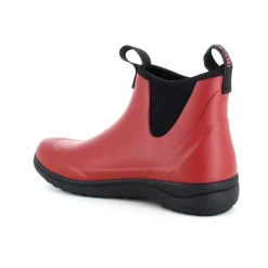 Rød luksus gummistøvle med svangstøtte fra Green Comfort