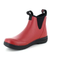 Rød luksus gummistøvle med svangstøtte fra Green Comfort
