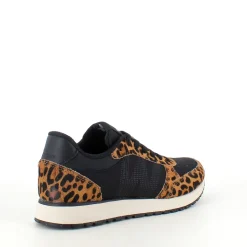 Smarte Woden sneakers i sort mix med leopardmønster.