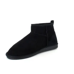 Sort bamsestøvle med blødt foer og kort skaft