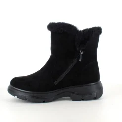 Sort damestøvle med varmt for og lynlås