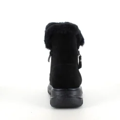 Sort damestøvle med varmt for og lynlås