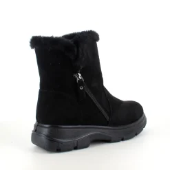 Sort damestøvle med varmt for og lynlås