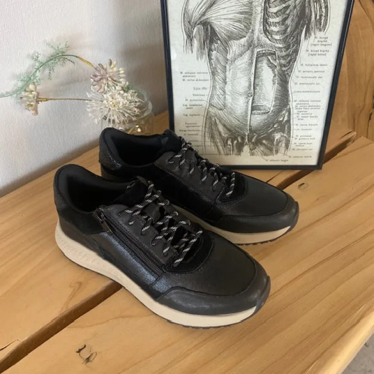 Sort Green Comfort sko med dobbelt lukning