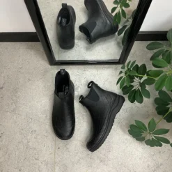 Sort mønstret luksus gummistøvle med svangstøtte