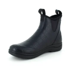 Sort mønstret luksus gummistøvle med svangstøtte