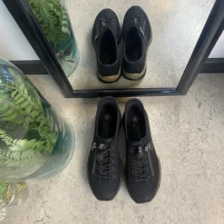 Sort Rieker slip-on sneakers