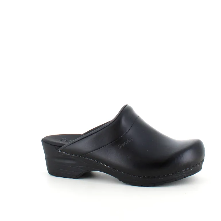 Sort Sanita tøffel træsko med fleksibel bund