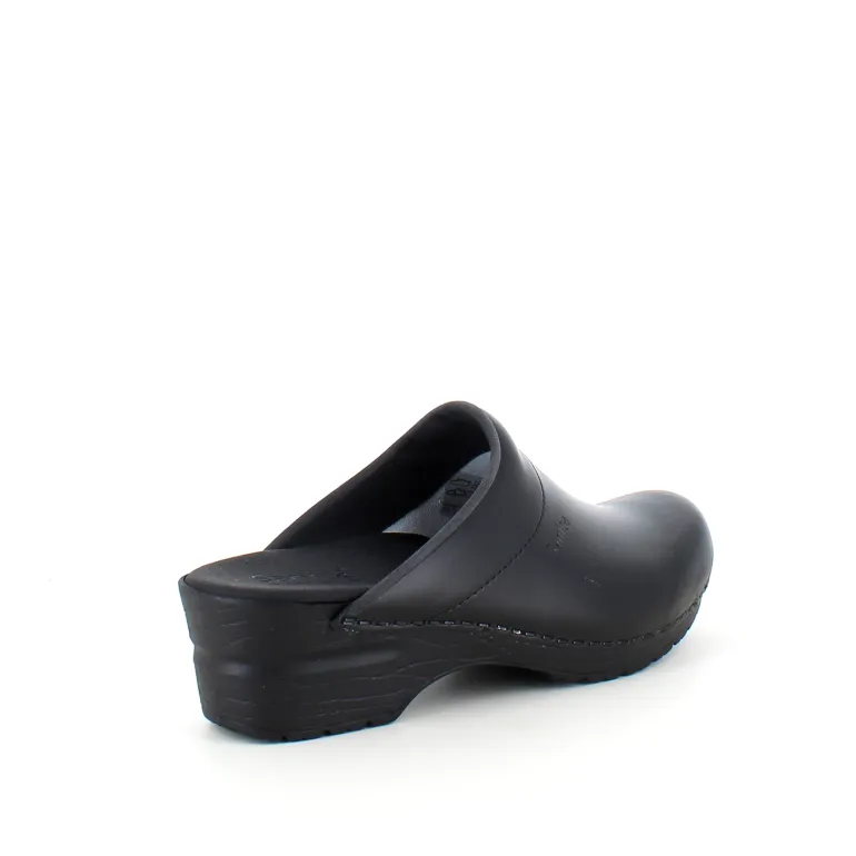 Sort Sanita tøffel træsko med fleksibel bund