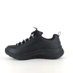 Sort Skechers med glat skind overflade