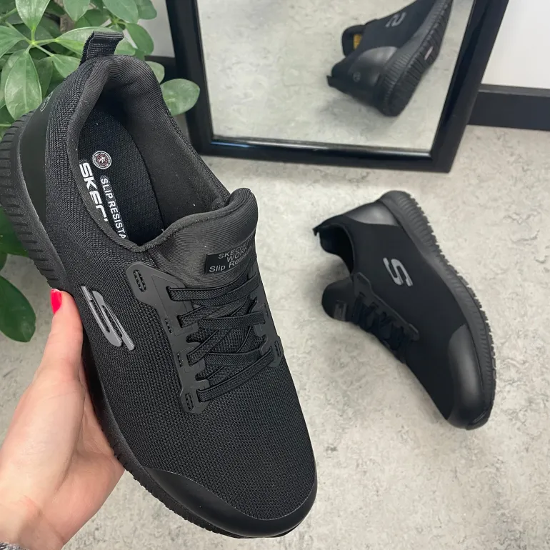 Sort Skechers work sko med ESD