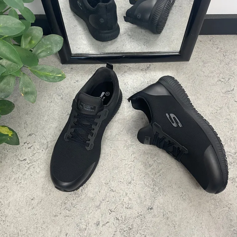 Sort Skechers work sko med ESD