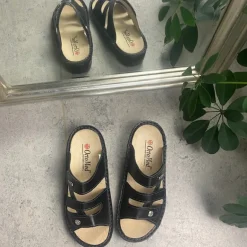 Sort skind slip on til knyster