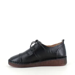 Sort skind snøresko med god stødabsorbering