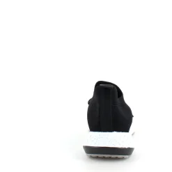 Sort slip on sko med strikket overdel og god stødabsorbering