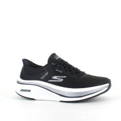 Sort slip-ins sko fra Skechers med elastiksnøre