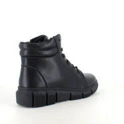 Sort støvle med stødabsorberende sål